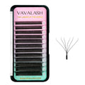 VAVALASH 6D W Shape Eyelash Extensions – Premade Fans 0.07 C Curl, Easy Fanning, Matte Black