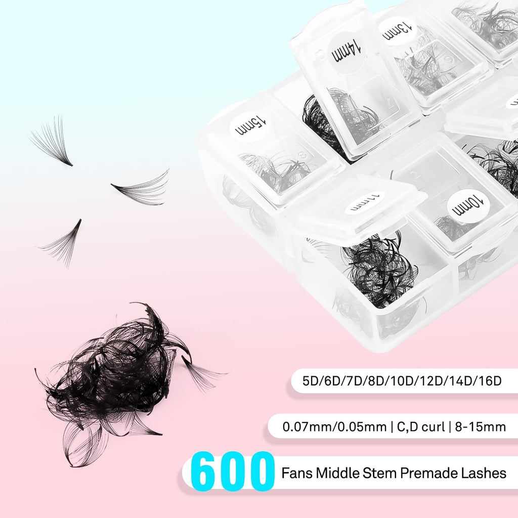 VAVALASH 600 Fans Premade Loose Lash Fans – Promade 5D-24D with Thin Base