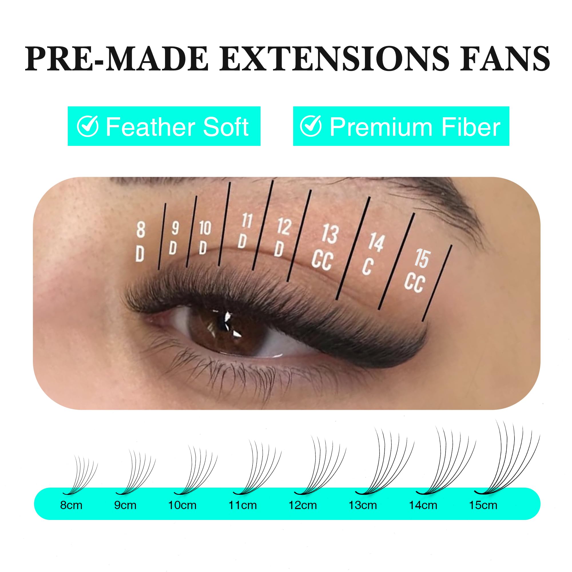 VAVALASH Premade Fans Eyelash Extensions 6D-16D | 0.05/0.07 Thick, C/D Curl, 8-15mm Mixed Length