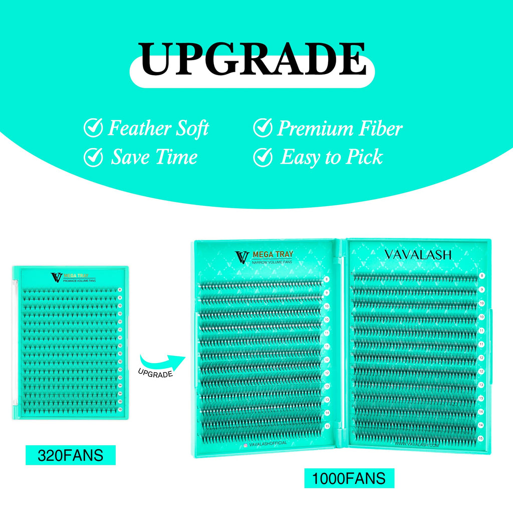 VAVALASH Premade Fans Lash Extensions 6D-16D | 0.05/0.07 Thick, C/D Curl