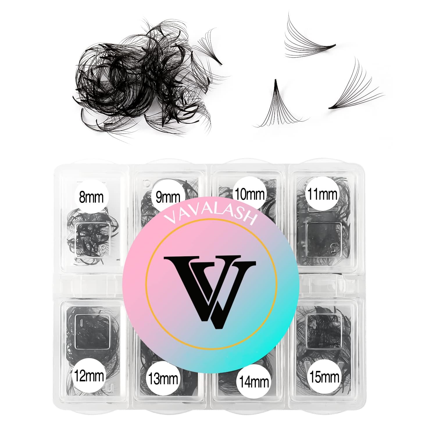 VAVALASH 600 Fans Premade Lash Fans 5D-24D | Mixed Length 8-15mm Promade Loose Fans, Thin Base