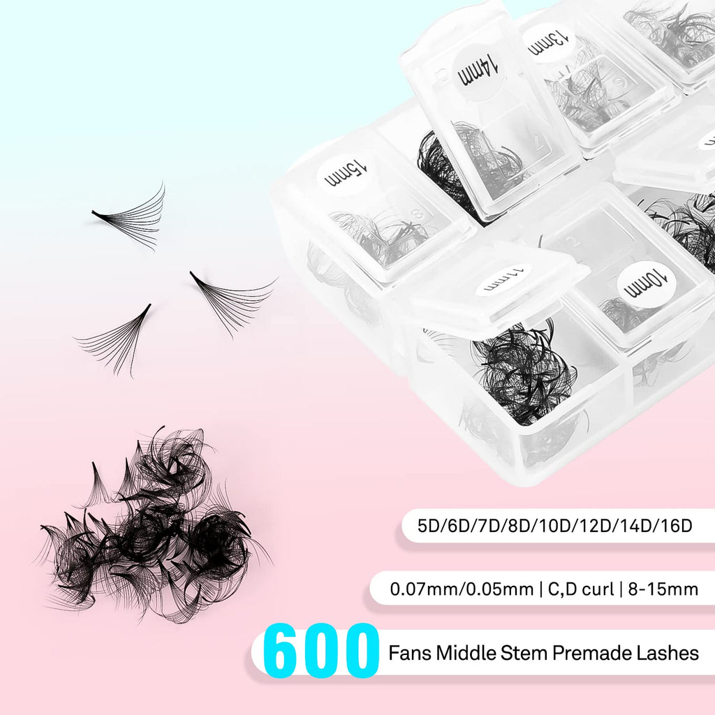 VAVALASH 600 Premade Lash Fans – 5D-24D Promade Loose Fans, Thin Base