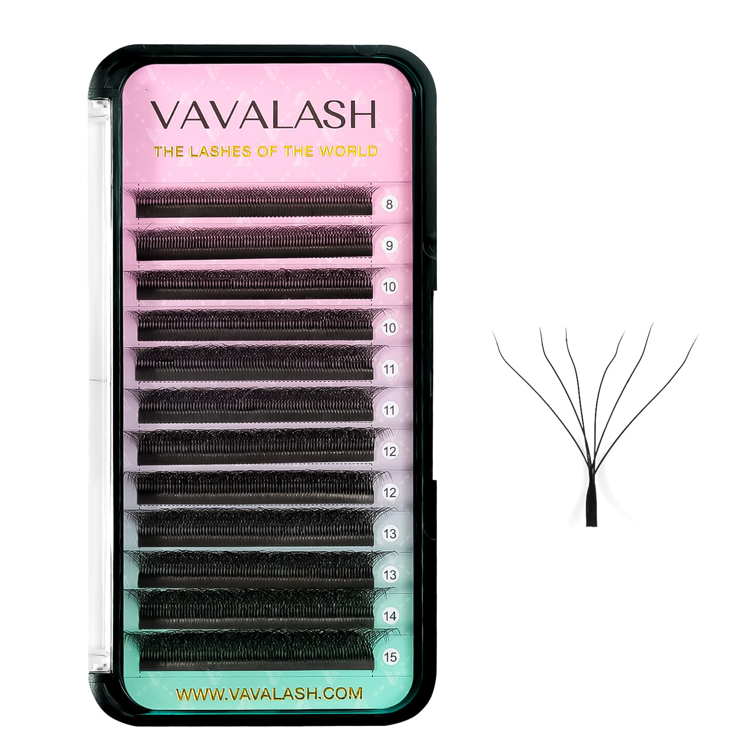 VAVALASH 6D W Shape Premade Fans – 0.07 D-Curl Volume Lash Extensions (8–15mm)