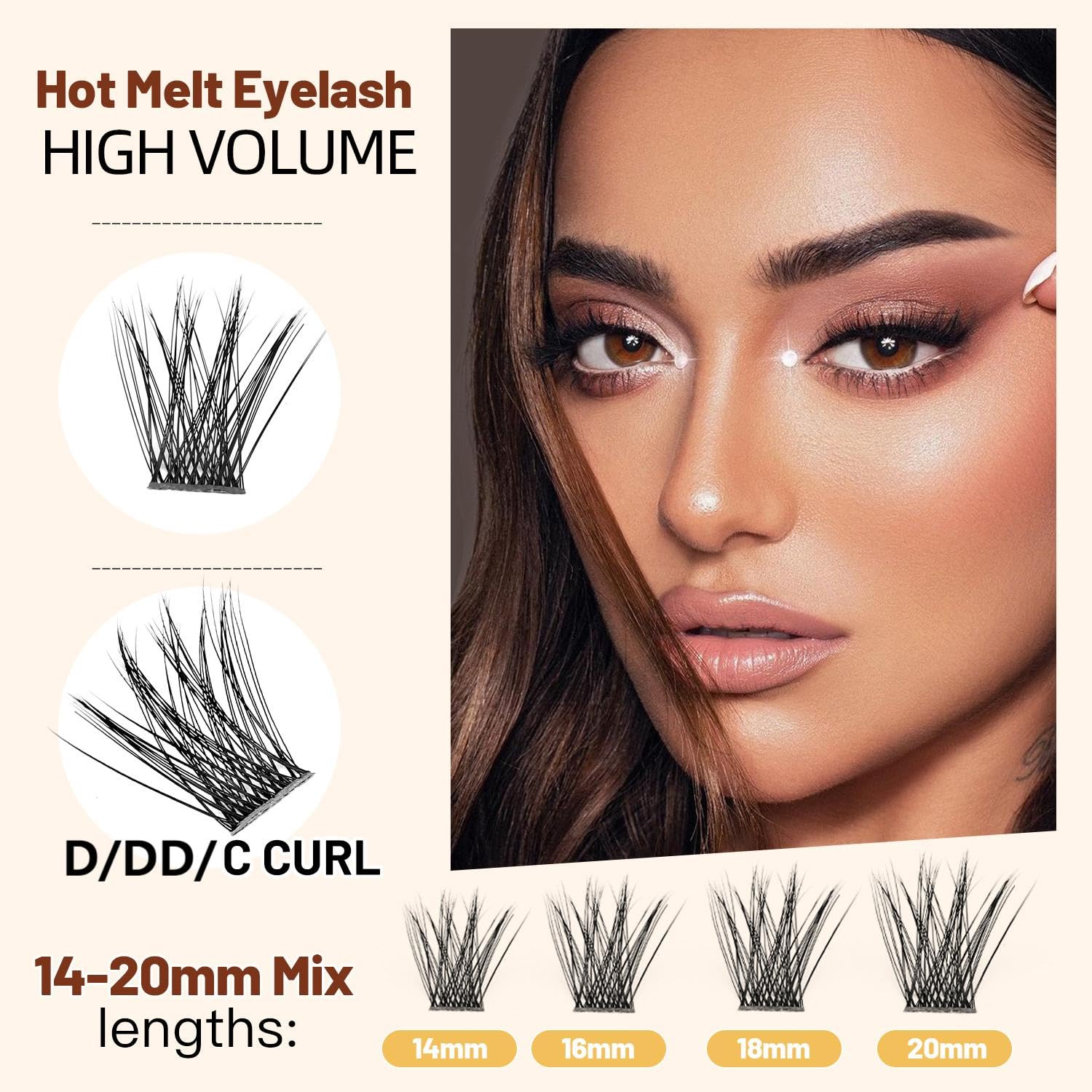 VAYATOR Lashes Mixed Kit — 8–20mm D Curl & DD Curl False Lashes, Bond & Seal Kit