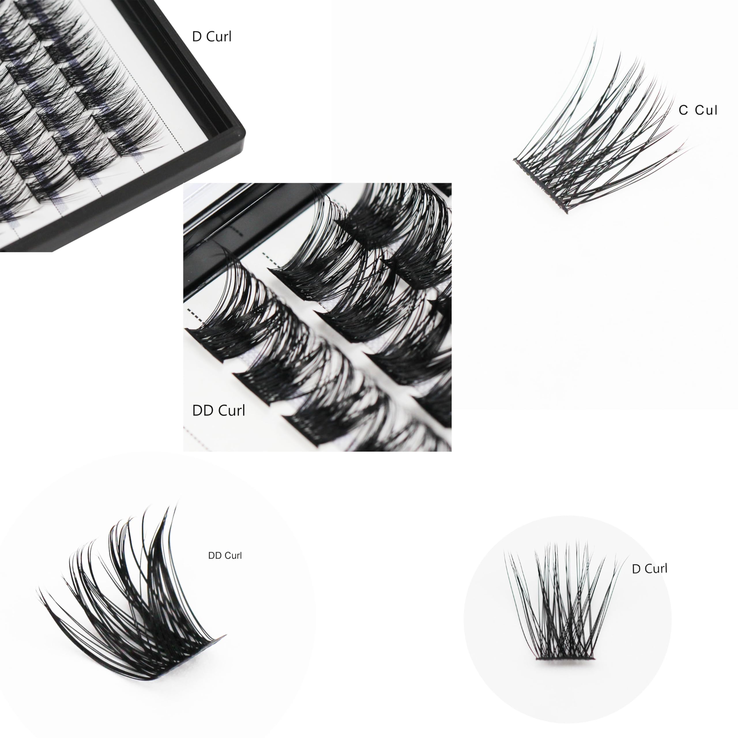 Vayator Lashes Mixed Kit – 8–20mm DD Curl & D Curl False Lashes with Lash Bond & Seal