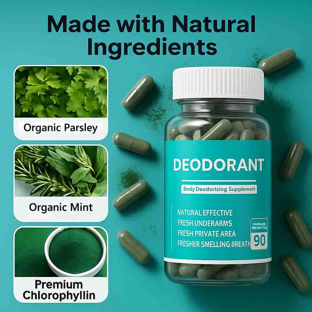 Vbolre Body Deodorizing Supplement – Chlorophyll Odor Control Capsules (90 Count)