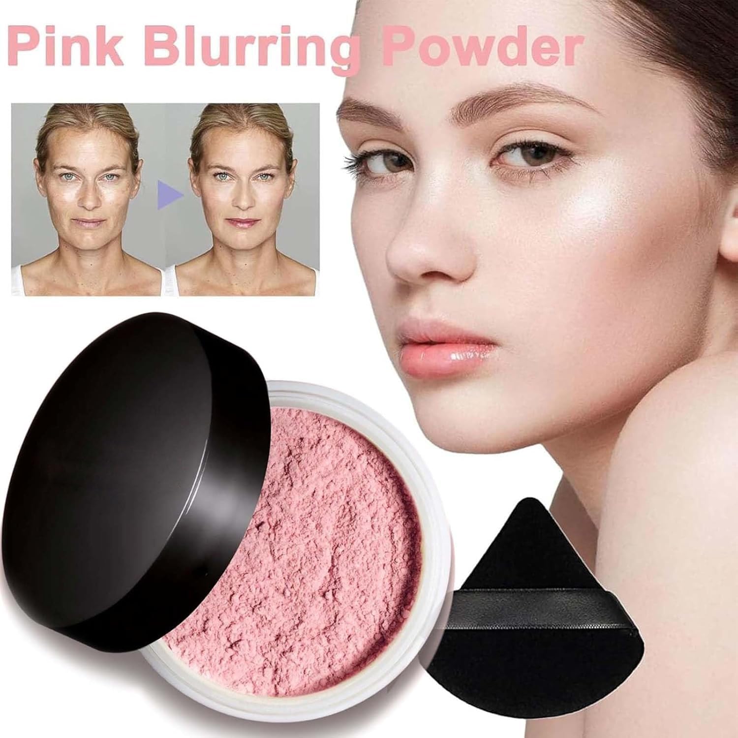 Vbolre Pink Blurring Powder for All Skin Tones | Lightweight Setting Powder