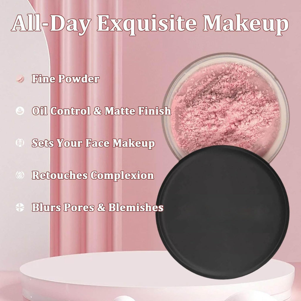 Vbolre Pink Blurring Powder for All Skin Tones | Lightweight Setting Powder