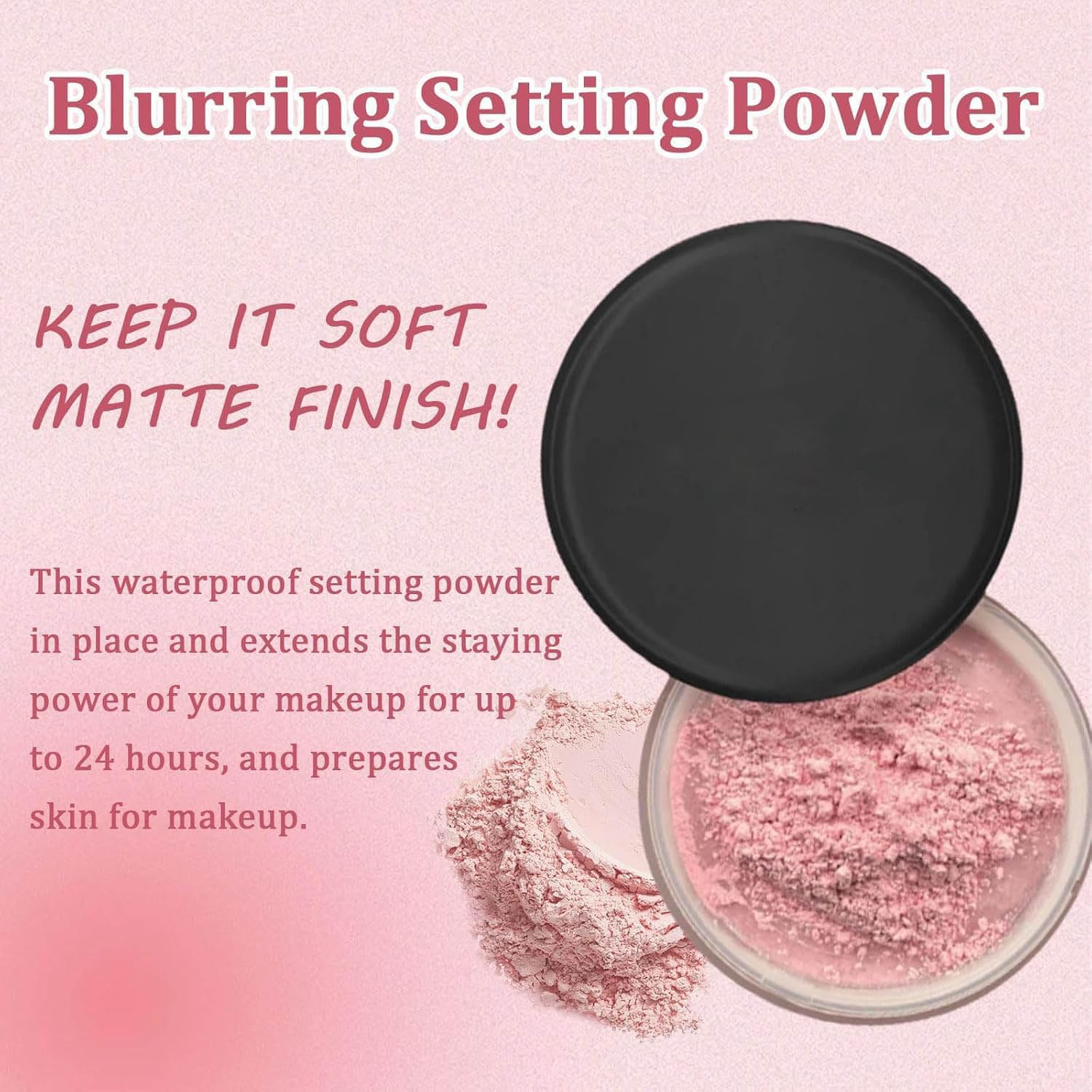 Vbolre Pink Blurring Powder for All Skin Tones | Lightweight Setting Powder