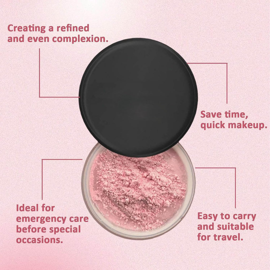 Vbolre Pink Blurring Powder for All Skin Tones | Lightweight Setting Powder