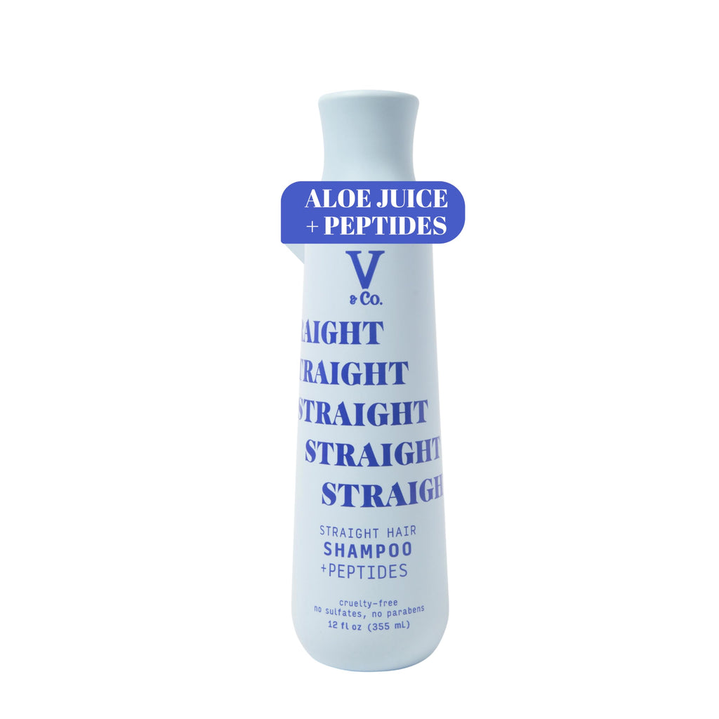 V&Co. Straight Hair Moisturizing Shampoo with Peptide Technology, 12 oz