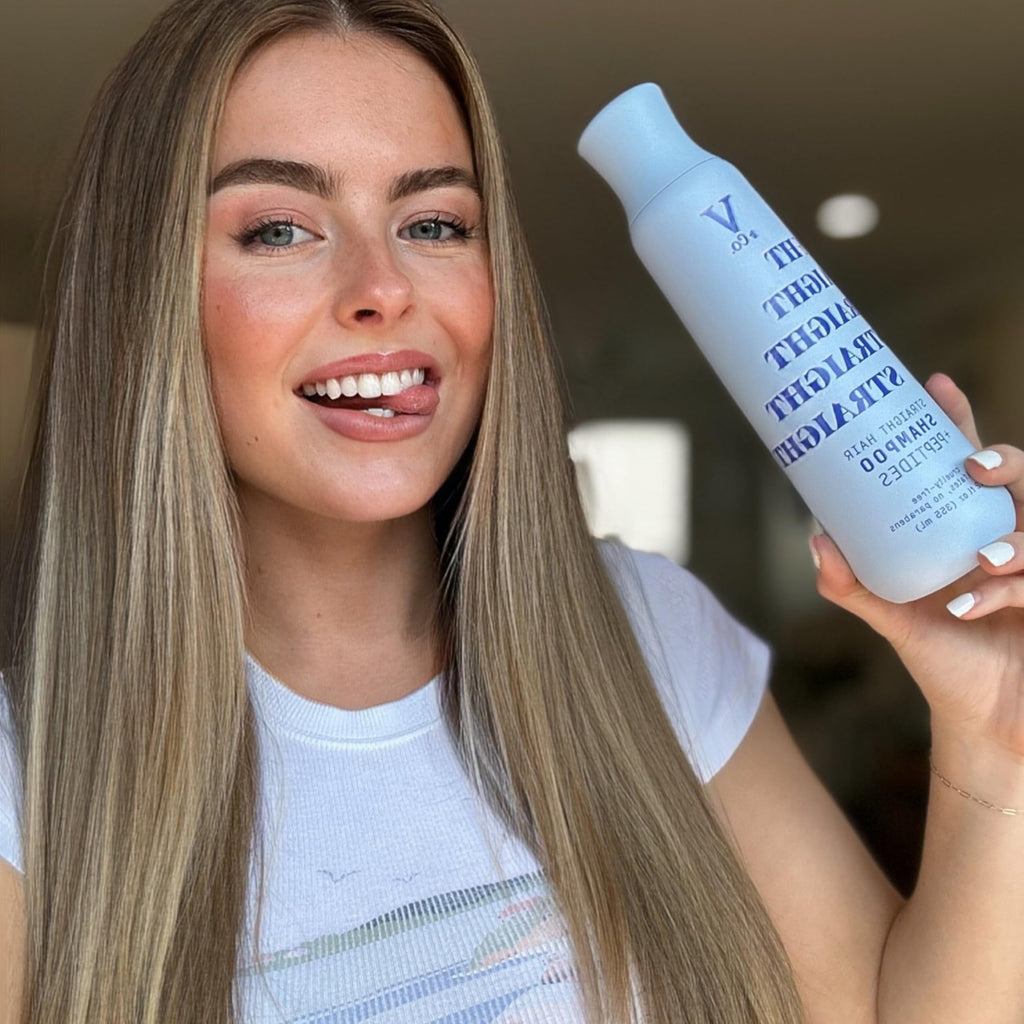V&Co. Straight Hair Moisturizing Shampoo with Peptide Technology, 12 oz