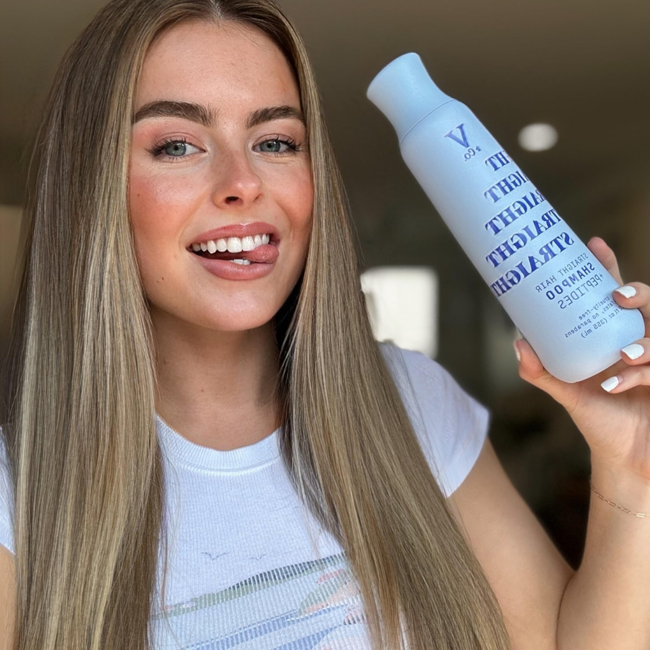 V&Co. Straight Hair Moisturizing Shampoo with Peptide Technology, 12 oz