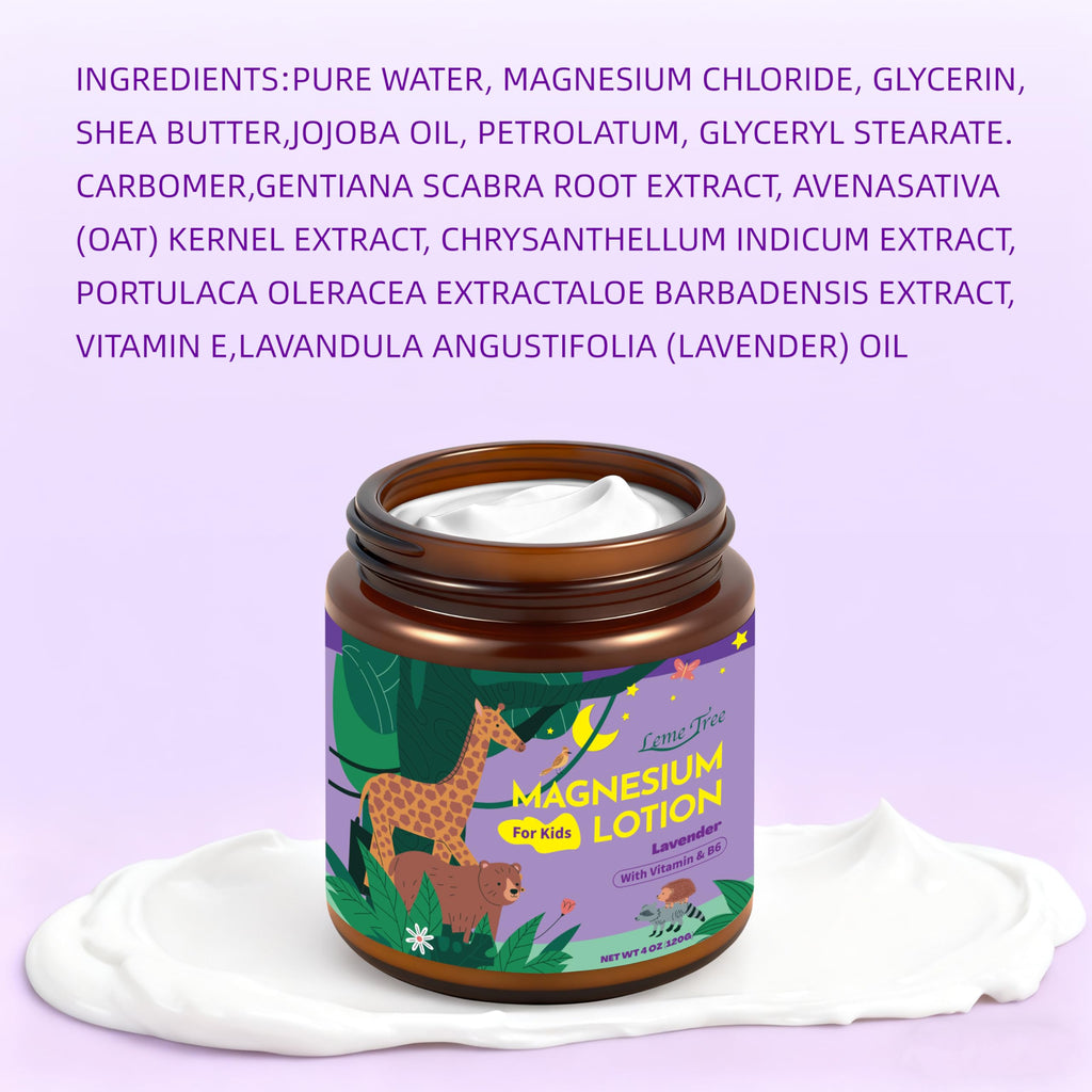 Veakson Magnesium Lotion for Kids & Babies – Lavender Sleep Support, 4 oz