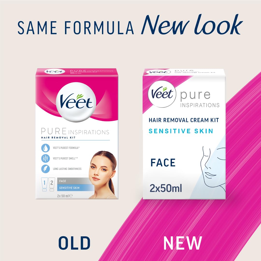 Veet Face Cream Kit Sensitive (2x50ml) – Up to 7 Days Smoothness
