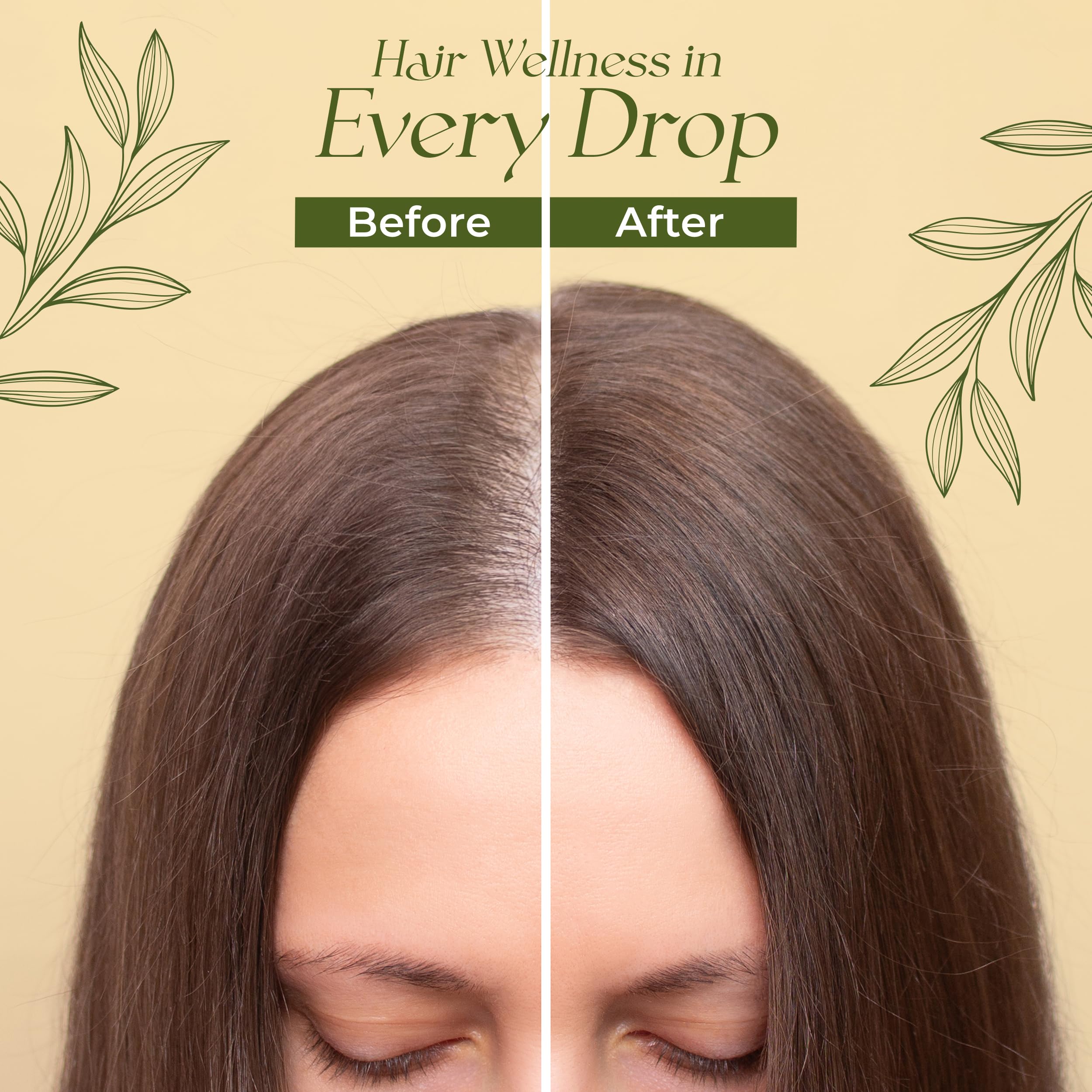Veganic Hair Growth Oil for Women — 11 Botanicals, Non-GMO, 30-Day Supply
