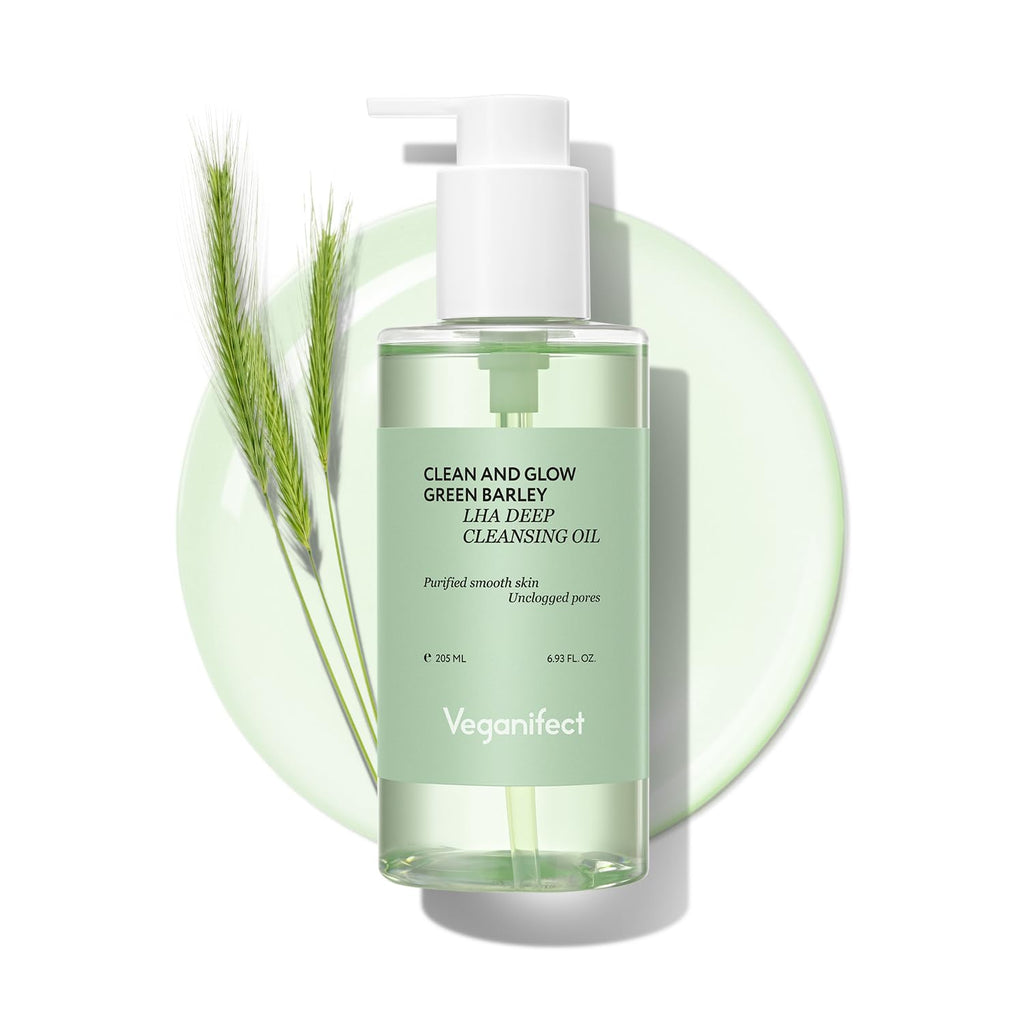 VEGANIFECT Hydrating Light Cleansing Oil for Sensitive Skin - Makeup Remover, Blackhead Cleaner (205ml) | Rice Bran, Turmeric & Centella Asiatica