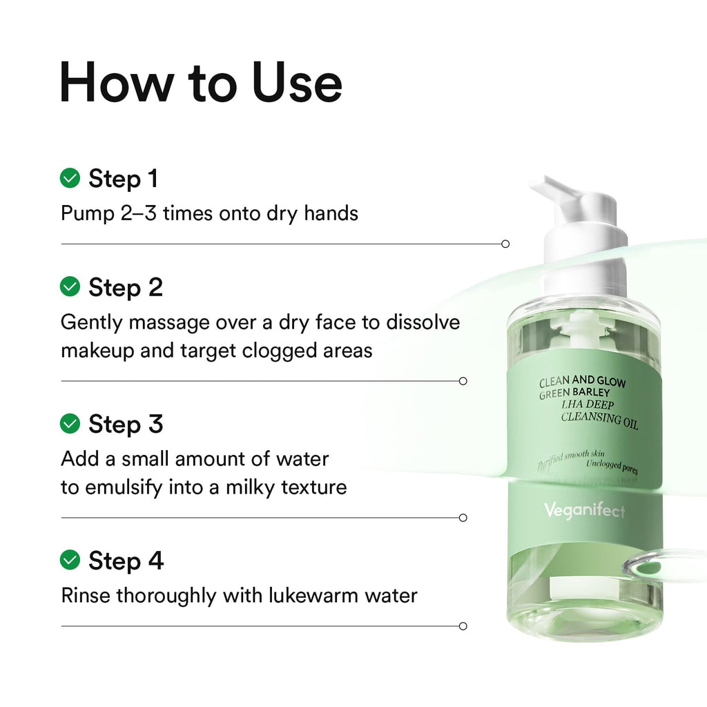 VEGANIFECT Hydrating Light Cleansing Oil for Sensitive Skin - Makeup Remover, Blackhead Cleaner (205ml) | Rice Bran, Turmeric & Centella Asiatica