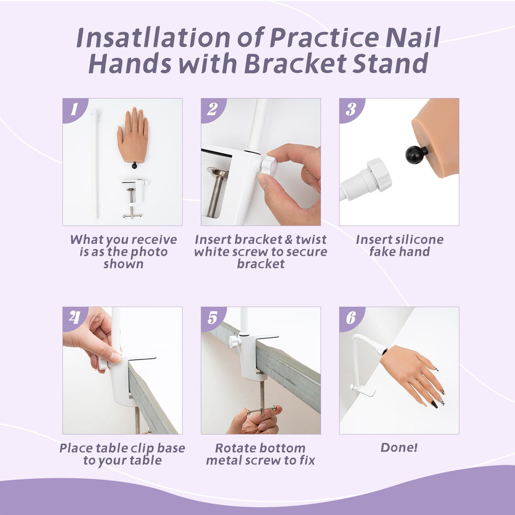 Veikmv Nail Silicone Practice Hand | Acrylic Nail Training & Nail Art Tools