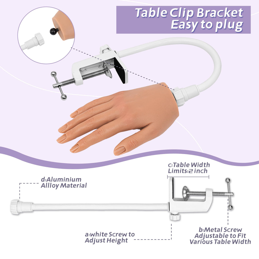 Veikmv Nail Silicone Practice Hand | Acrylic Nail Training & Nail Art Tools
