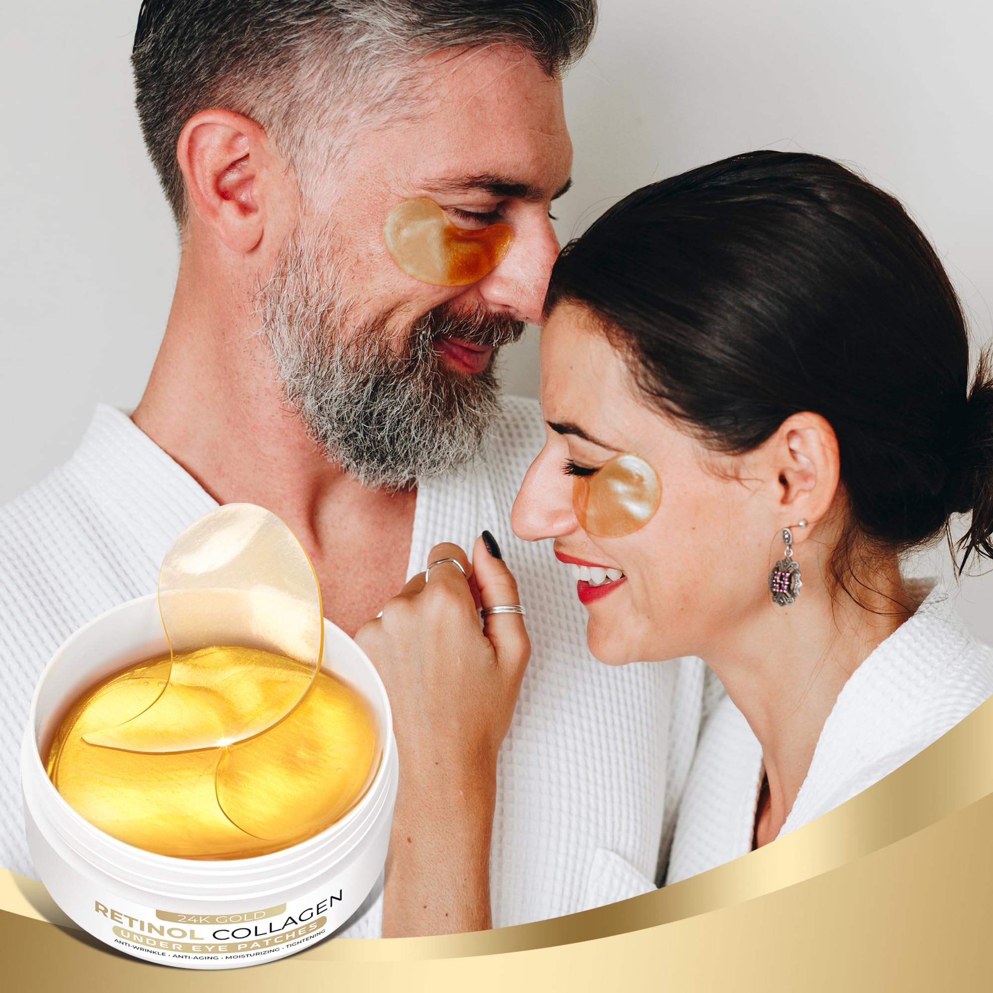 VELAMO ADVANCED 24K Gold Under Eye Patches – Retinol & Collagen Eye Masks for Puffiness, Dark Circles & Wrinkles | 60 Pcs