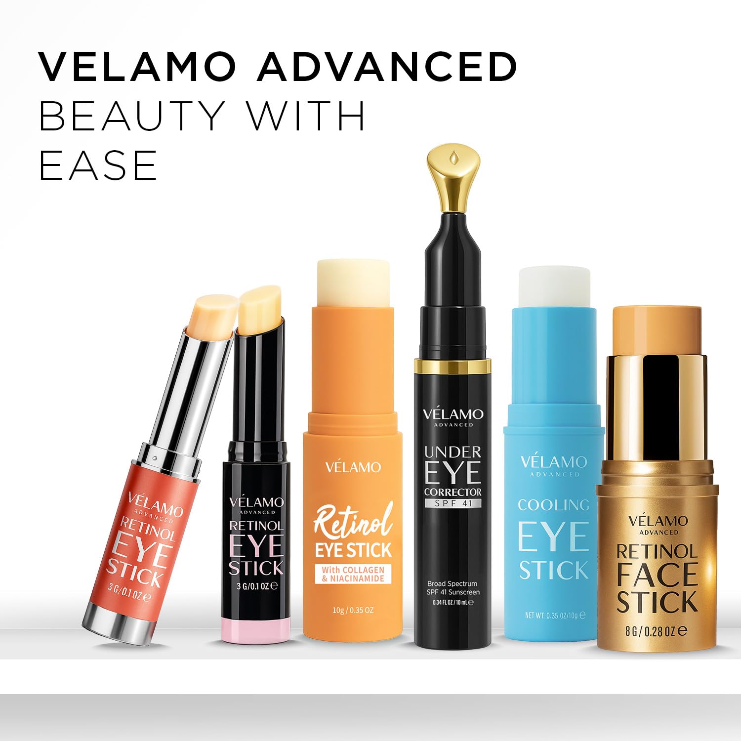 VELAMO ADVANCED Retinol Eye Stick - 2x10g, Plumping & Smoothing Under-Eye Balm