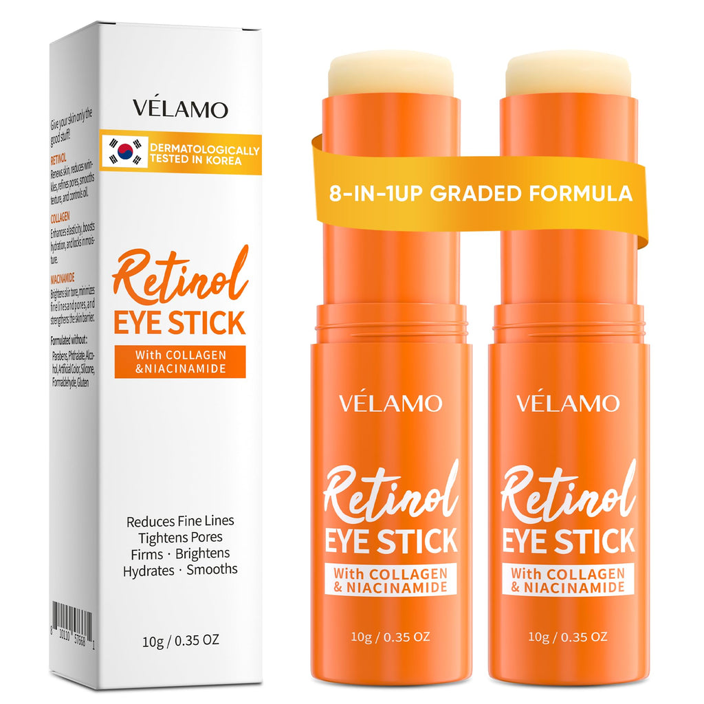 VELAMO ADVANCED Retinol Eye Stick - 2x10g, Plumping & Smoothing Under-Eye Balm