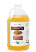 Velona USDA Organic Flaxseed Oil — Cold-Pressed Carrier Oil, 64 oz, Pure & Fragrance-Free