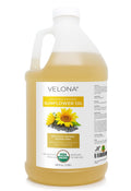 Velona USDA Organic Sunflower Oil 1gal – Refined High Oleic Carrier Oil for Cooking & Skin