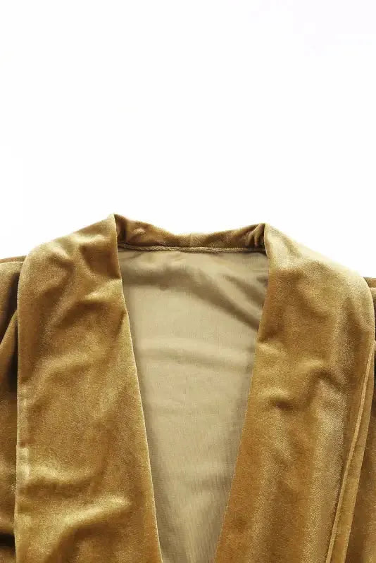 Velvet Open Front Pocketed Long Duster Cardigan Women UK