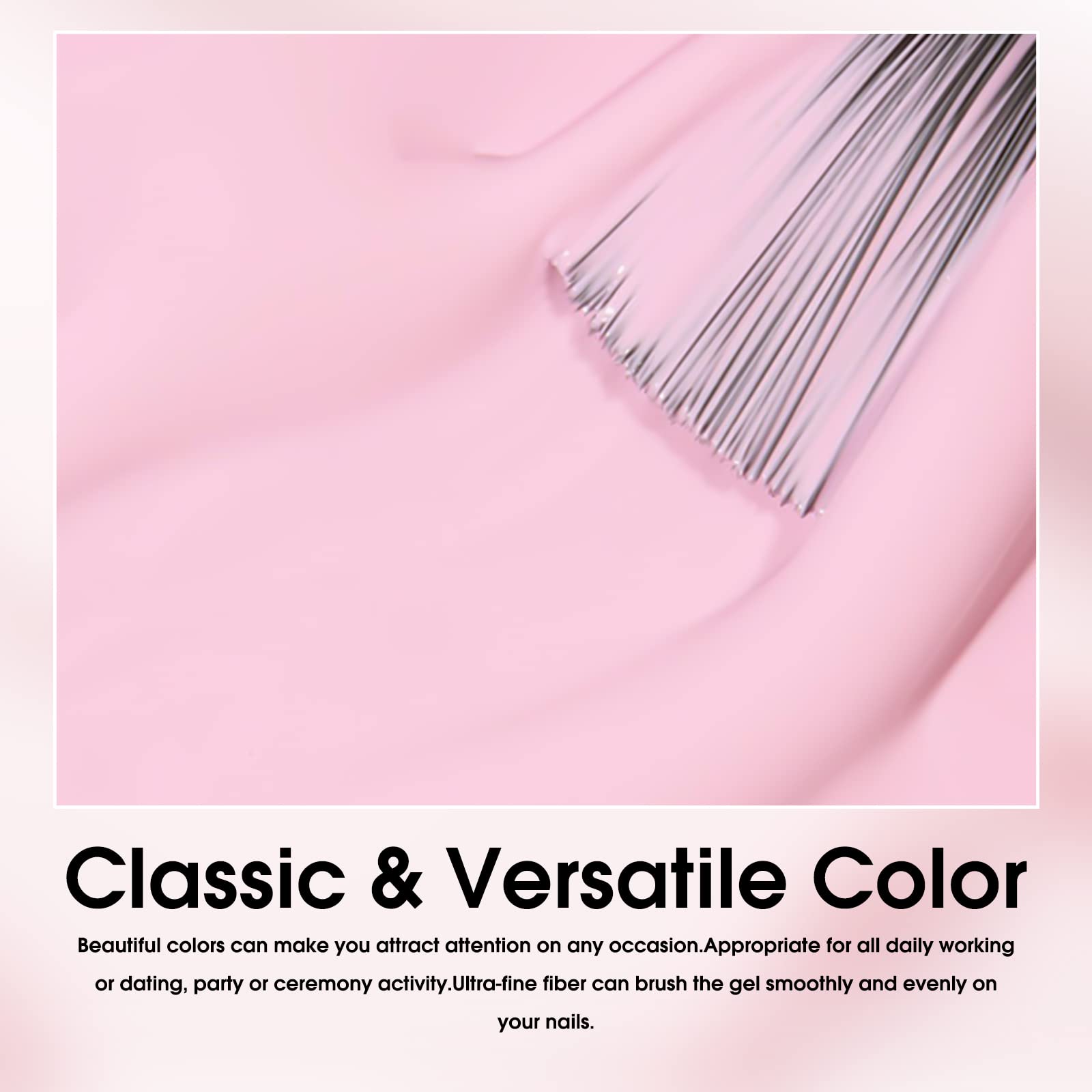 V VENALISA Hema-Free Pink Gel Nail Polish Set – 6 Nude Pink Colors, Soak-Off Gel Kit, LED Lamp for At-Home Manicure