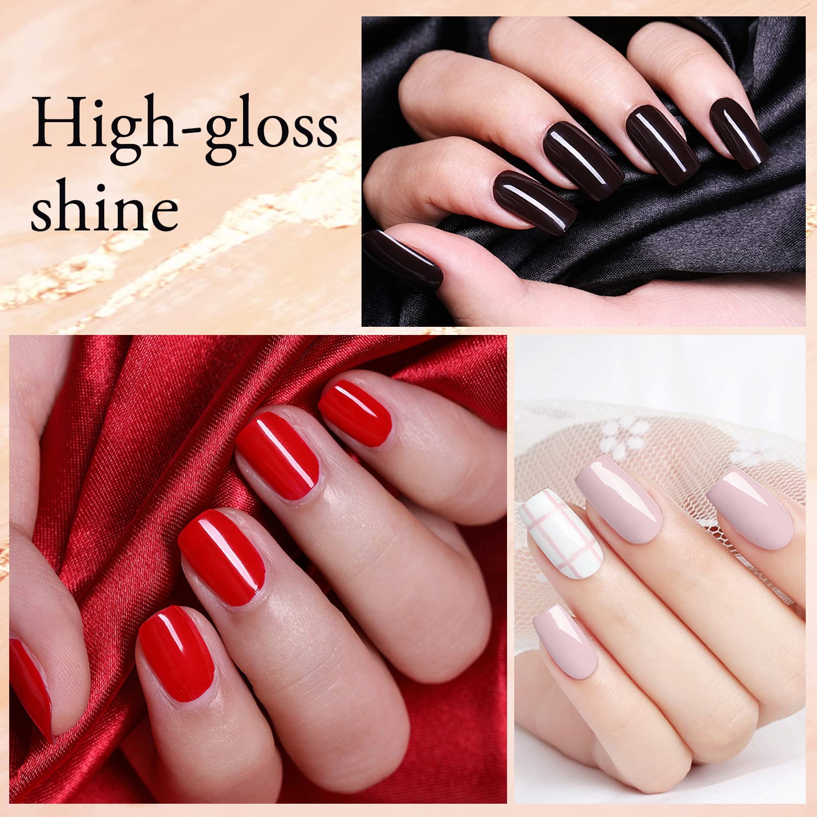 VENALISA VIP1 Set – 62 PCS Gel Nail Polish Kit (7.5ml) with Color Card, Base Coat & Top Coat | UV LED Soak Off Starter