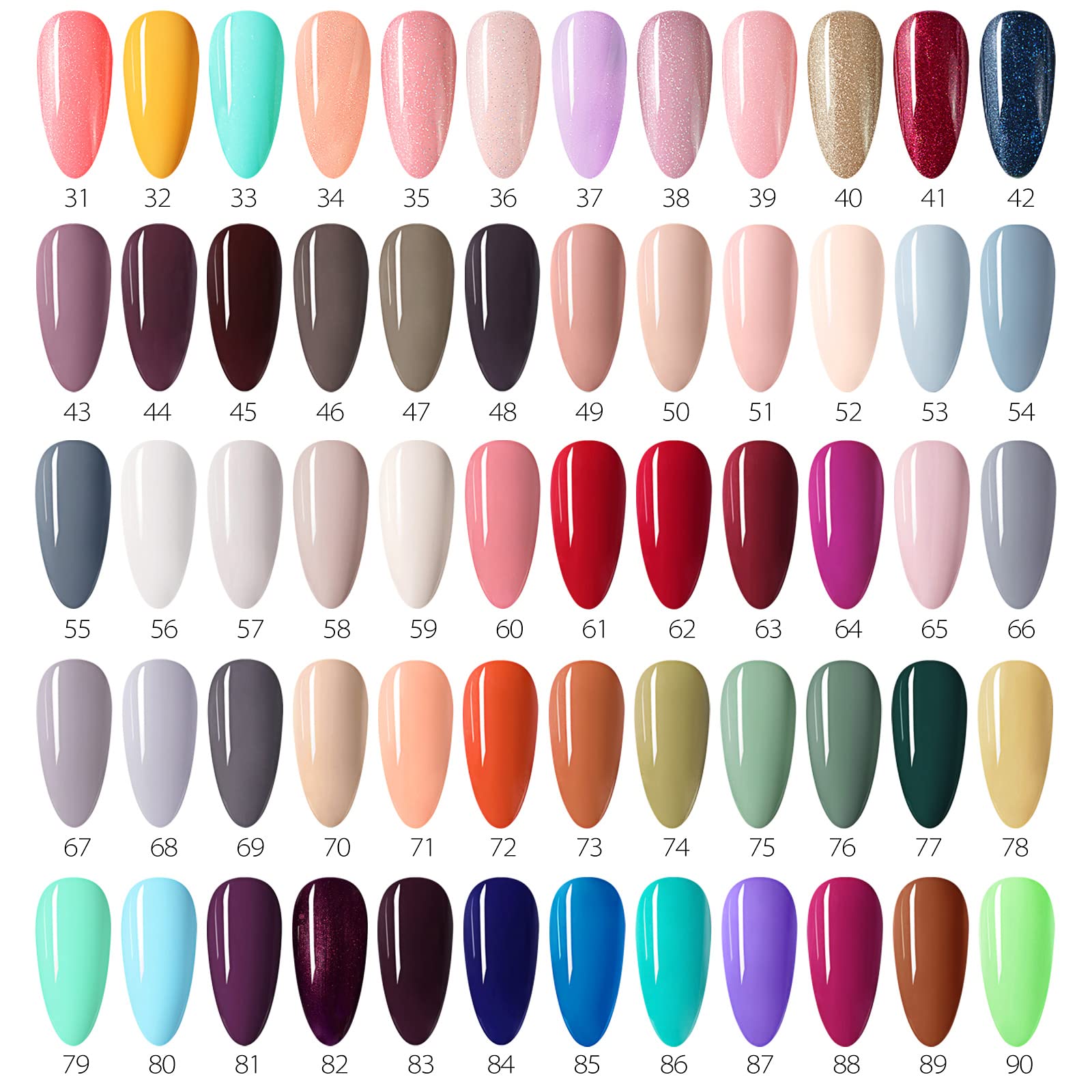 VENALISA VIP2 Gel Nail Polish Set: 60 Colors (7.5ml) + Base, Top, Matte & Color Card