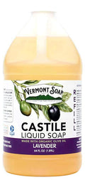 Vermont Soap Lavender Castile Soap – Gentle Organic Liquid Soap for Sensitive Skin & Hair | 64 oz