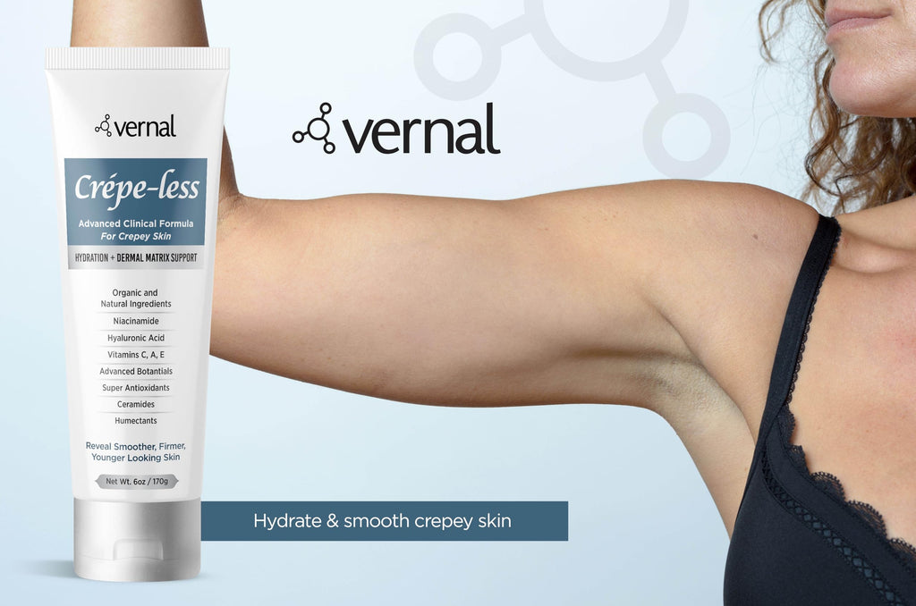 Vernal Crepe-less Skin Firming Cream – Crepey Arms, Neck & Hands | Organic Body Moisturizer, Made in USA (6 oz)