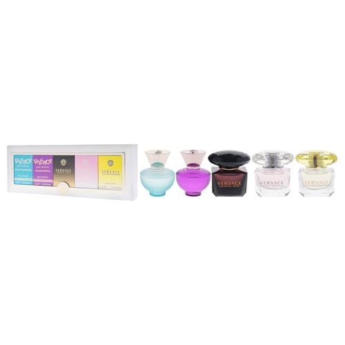 Versace Miniatures Collection for Women – 5 Pc Fragrance Gift Set | Travel-Ready Luxury