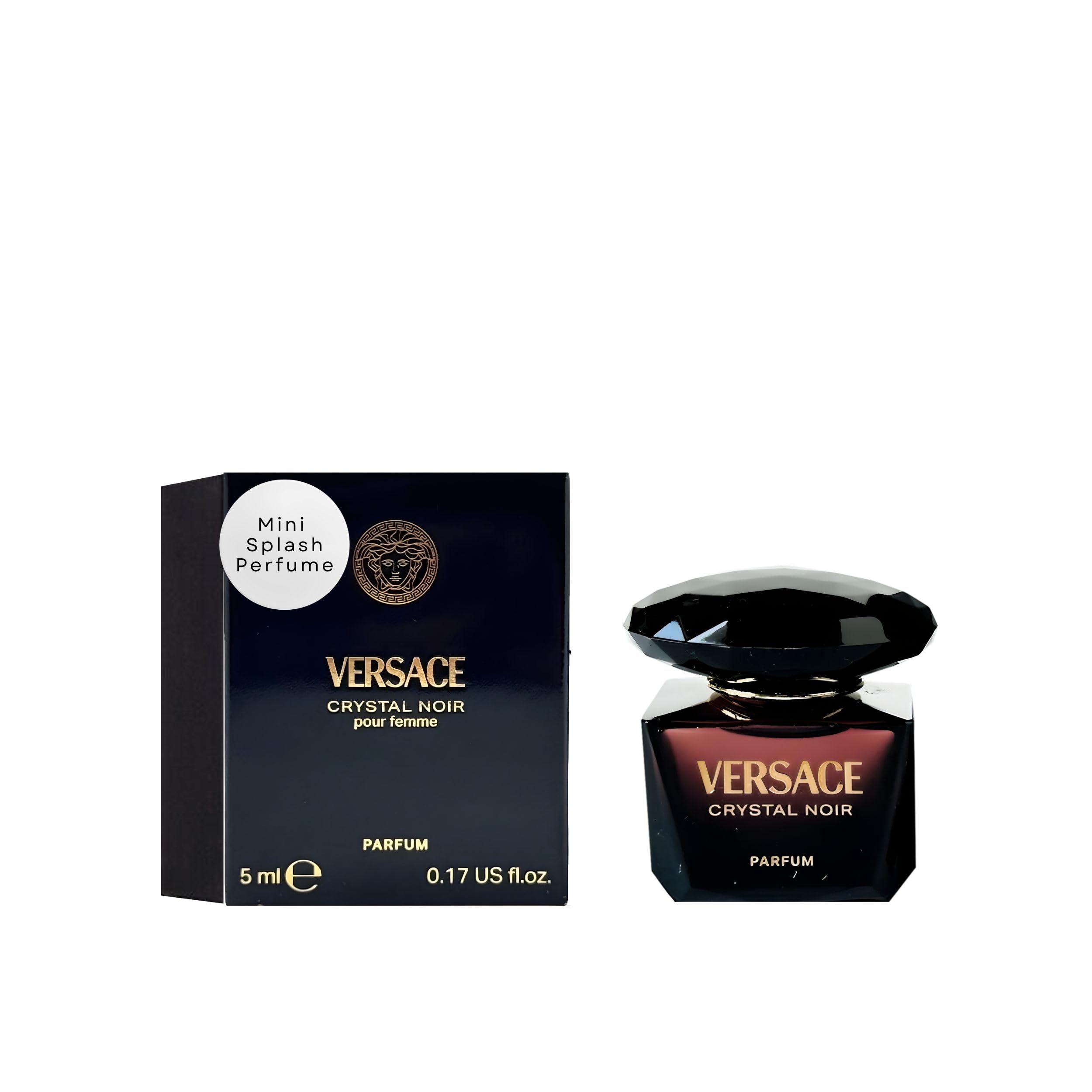 Versace Crystal Noir Mini Perfume Splash 0.17 oz for Women | Travel-Size Luxury