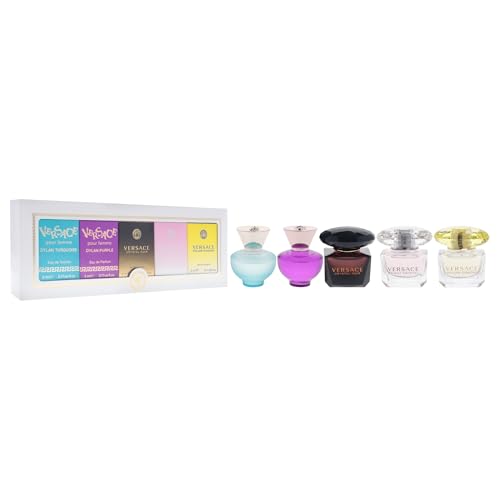 Versace Miniatures Collection for Women – 5 Pc Fragrance Gift Set | Travel-Ready Luxury