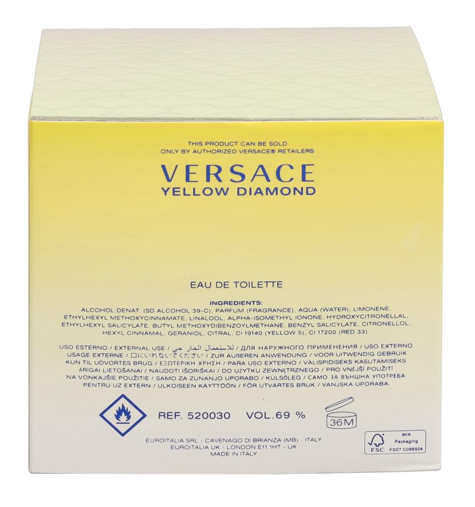 Versace Yellow Diamond Eau de Toilette for Women – 1.7 oz