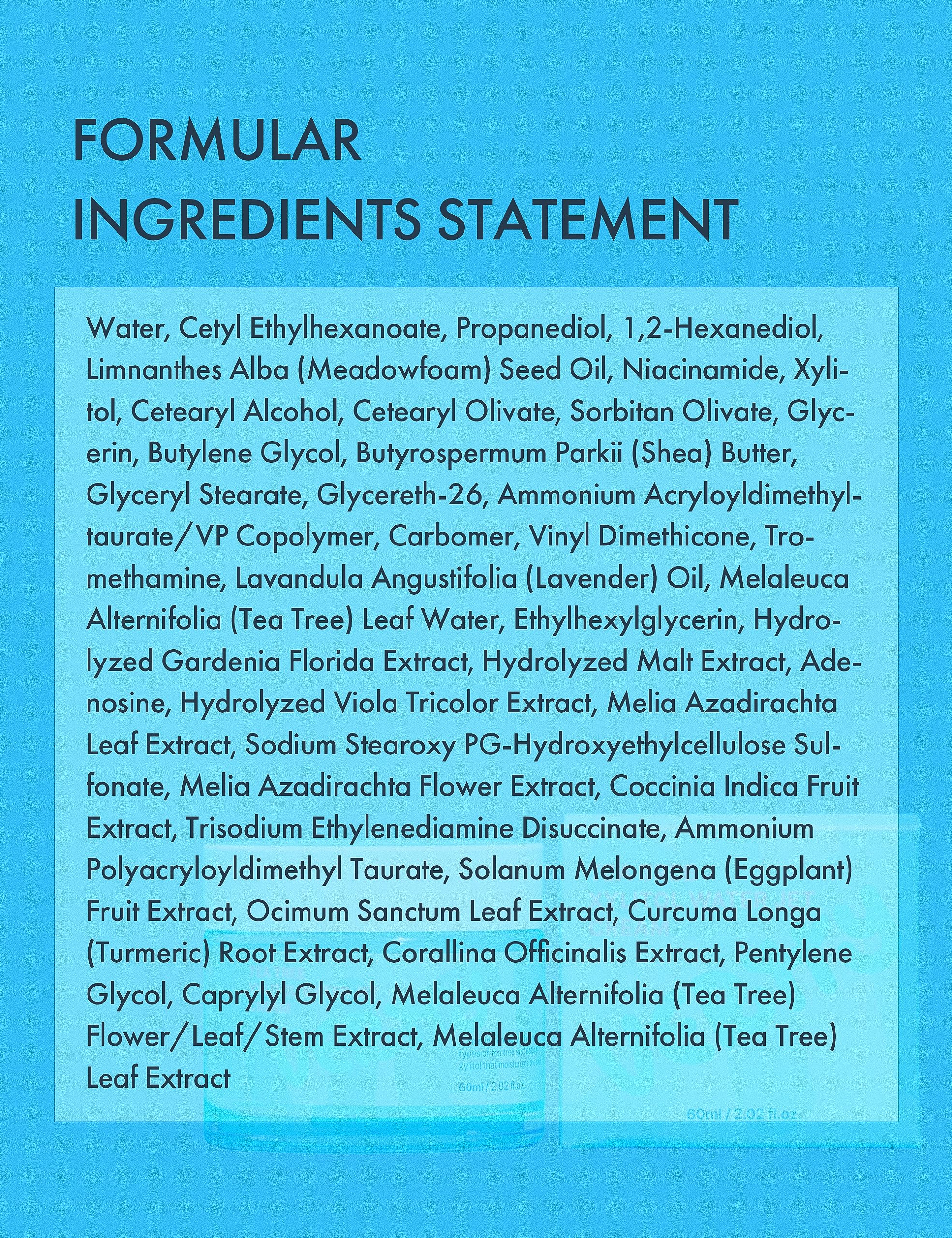 Vertty Tea Tree Xylitol Hydrating Facial Cream | Cooling Non-Comedogenic Moisturizer (2oz)