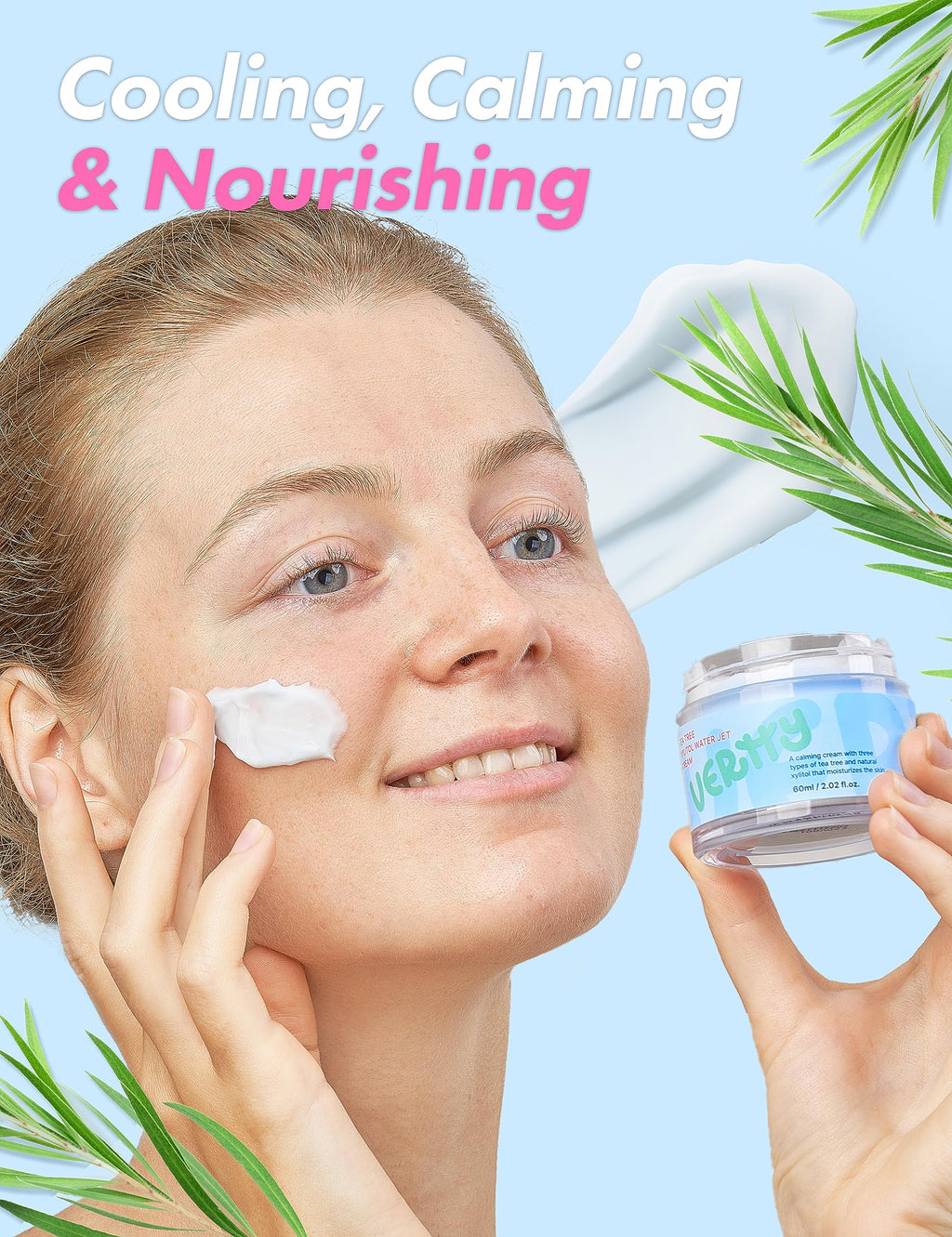 Vertty Tea Tree Xylitol Hydrating Facial Cream | Cooling Non-Comedogenic Moisturizer (2oz)