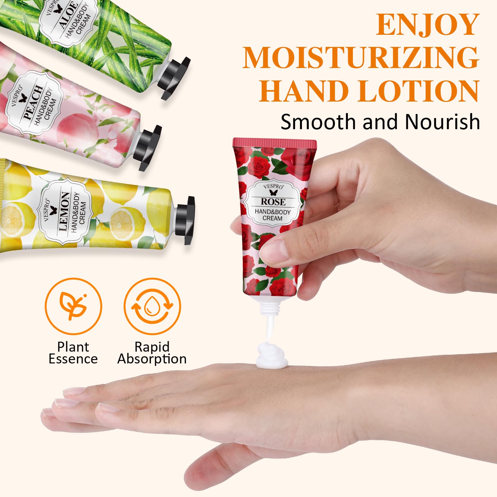 VESPRO 126-Pack Hand Cream Set – 14 Scents, Travel-Size Moisturizers