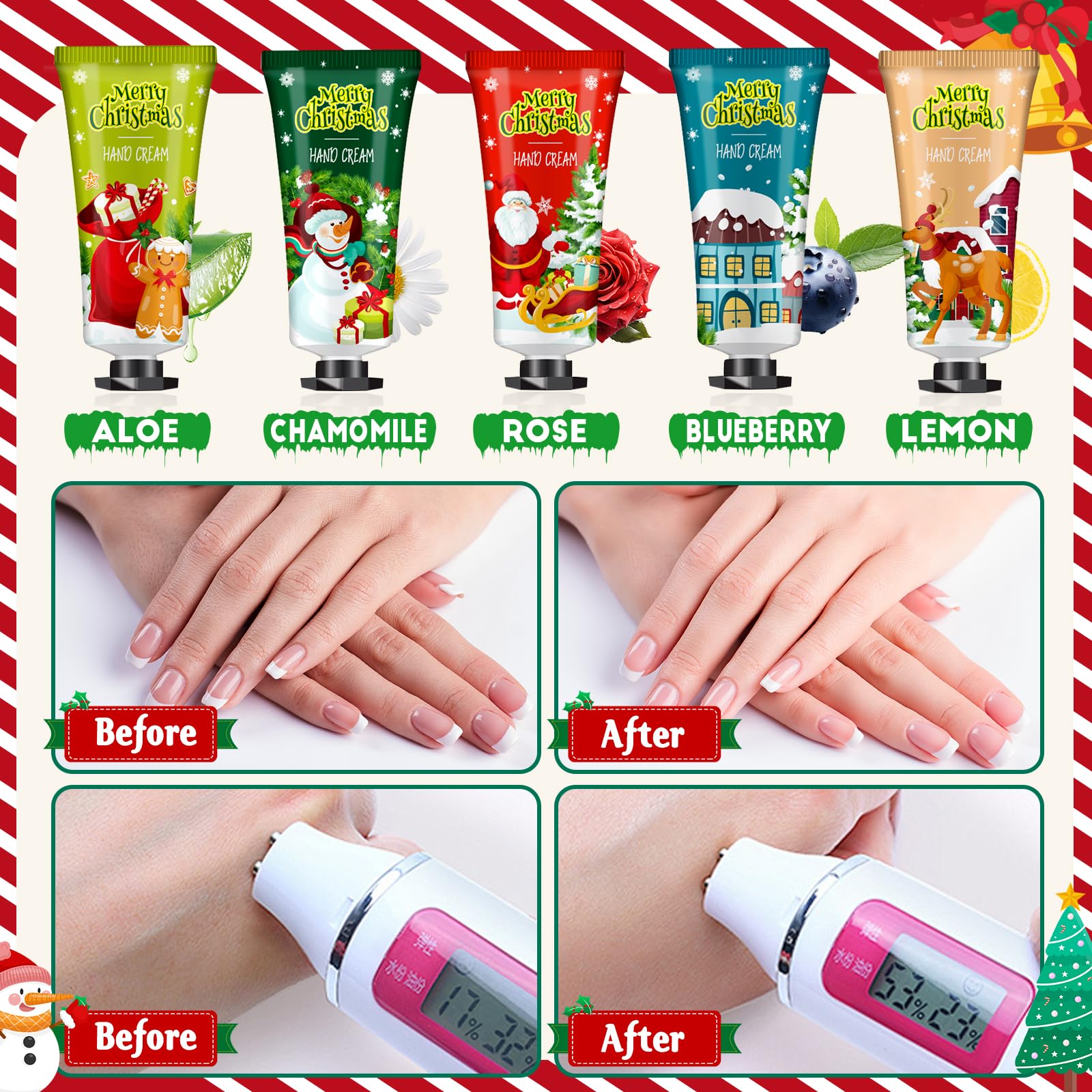 VESPRO 50-Pack Christmas Hand Cream Gift Set for Women