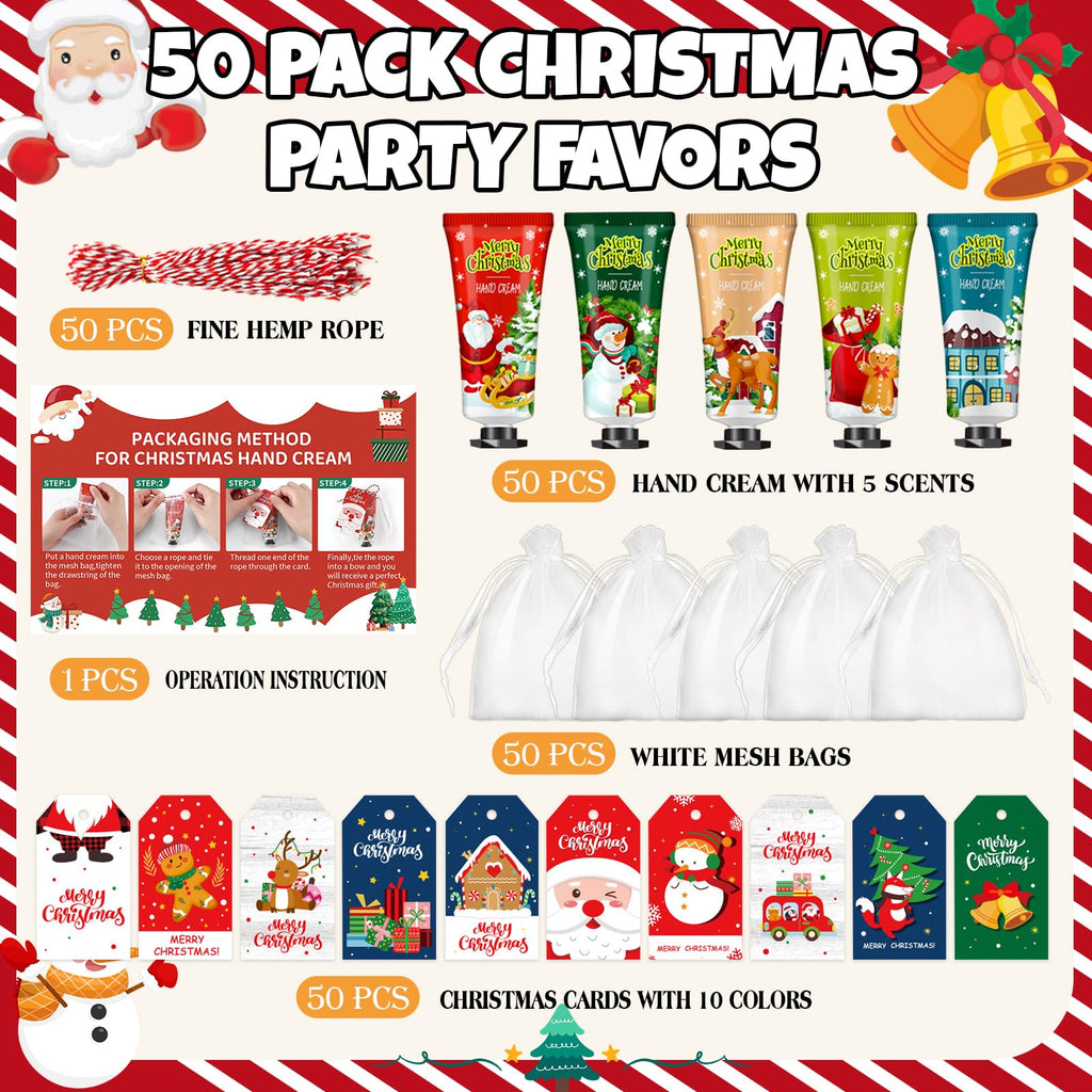 VESPRO 50-Pack Christmas Hand Cream Gift Set for Women