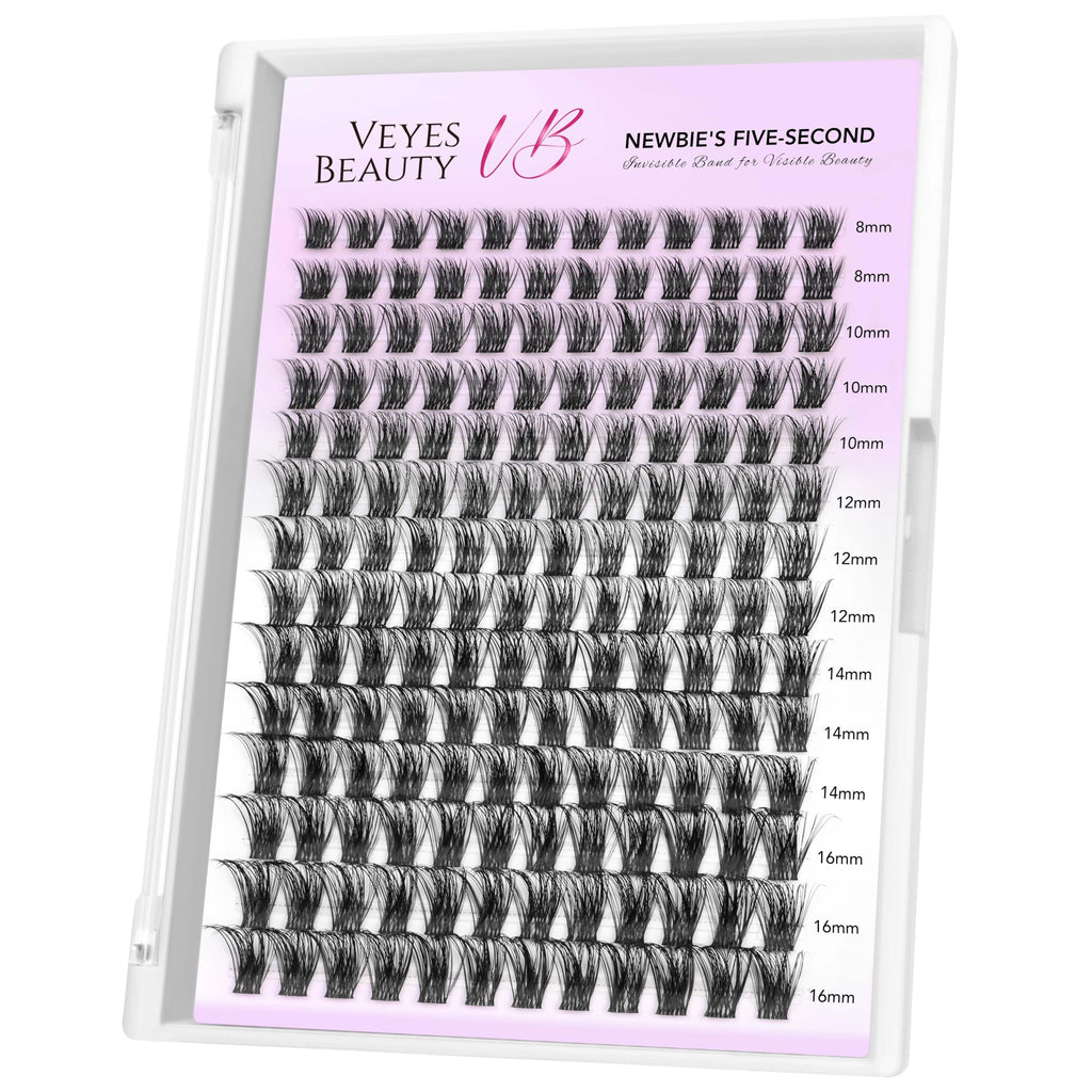 VEYESBEAUTY Lash Clusters – DIY False Eyelashes, Five-Second Series (8-16mm)