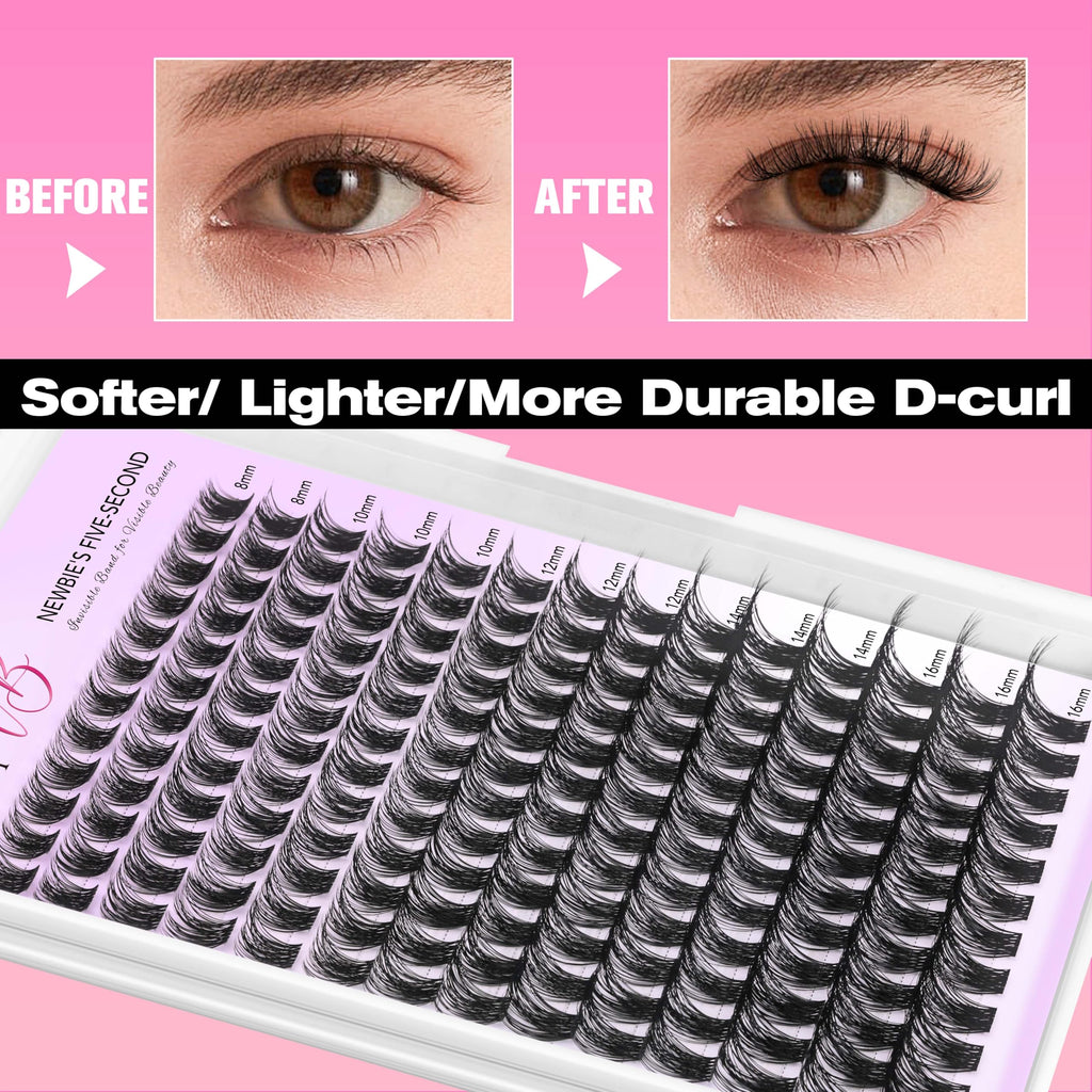 VEYESBEAUTY Lash Clusters – DIY False Eyelashes, Five-Second Series (8-16mm)