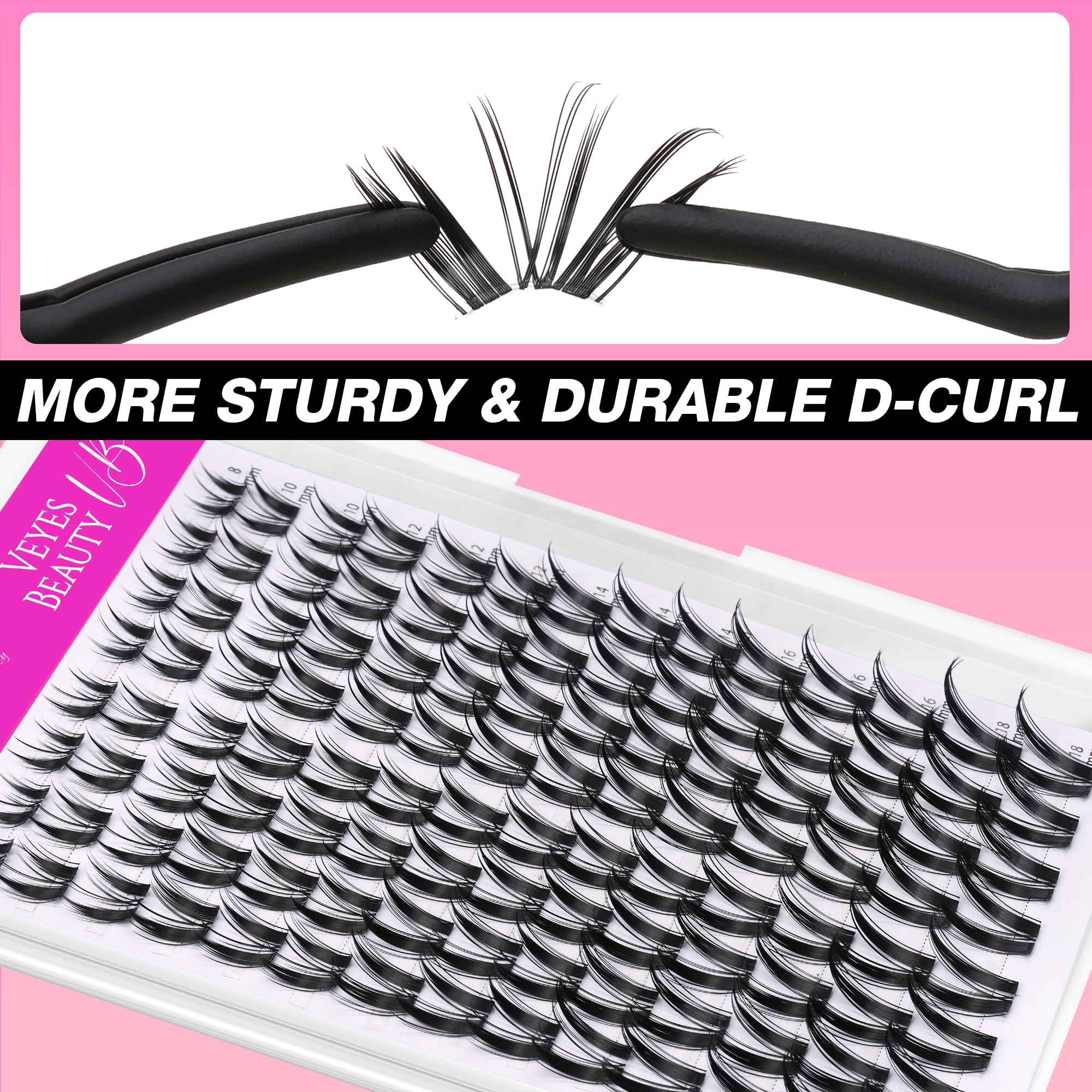 VEYESBEAUTY Bunny Lash Clusters Kit – DIY Dramatic Lashes with Bond & Seal