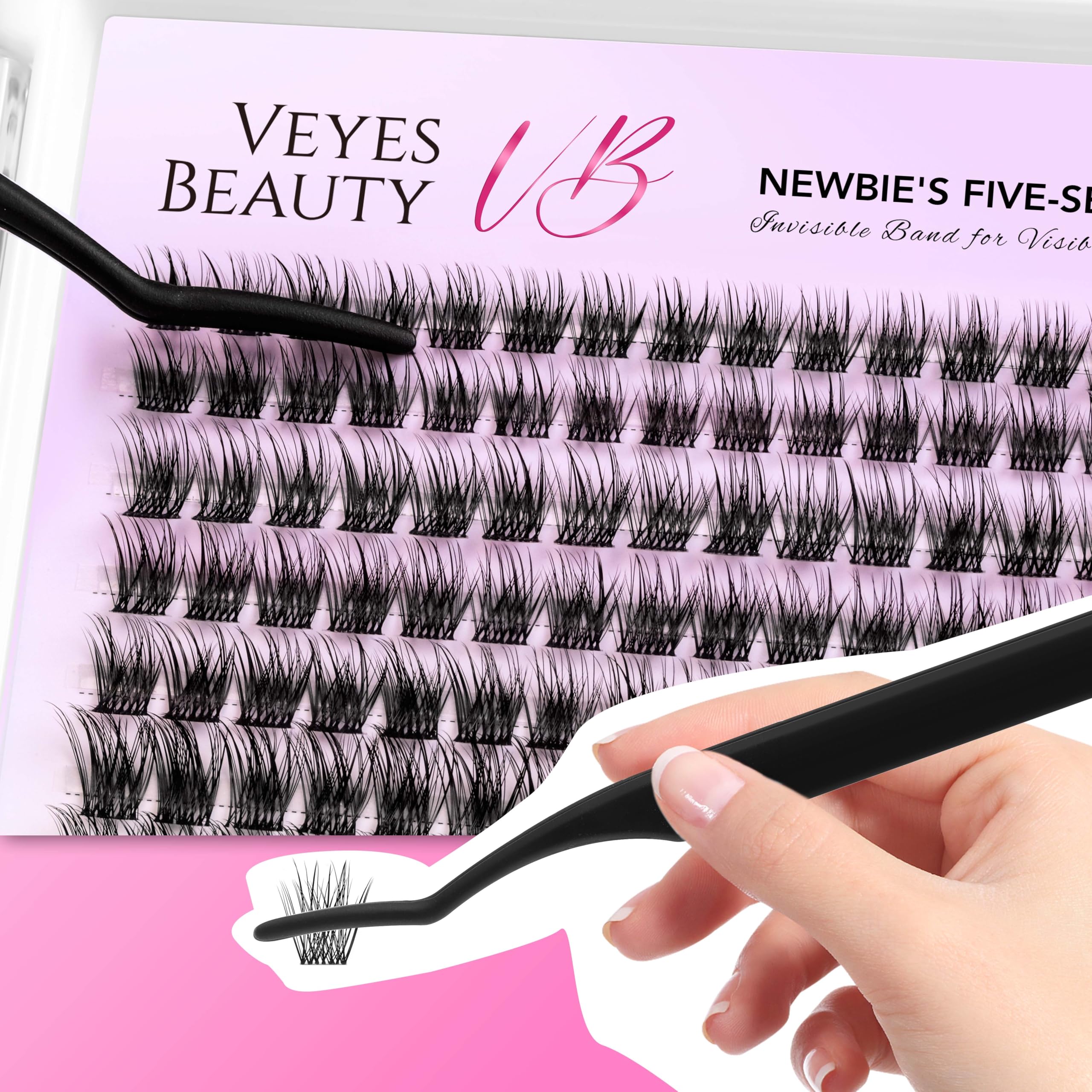 VEYESBEAUTY Dreamy Cluster Lashes Kit – Newbie-Friendly DIY Lashes
