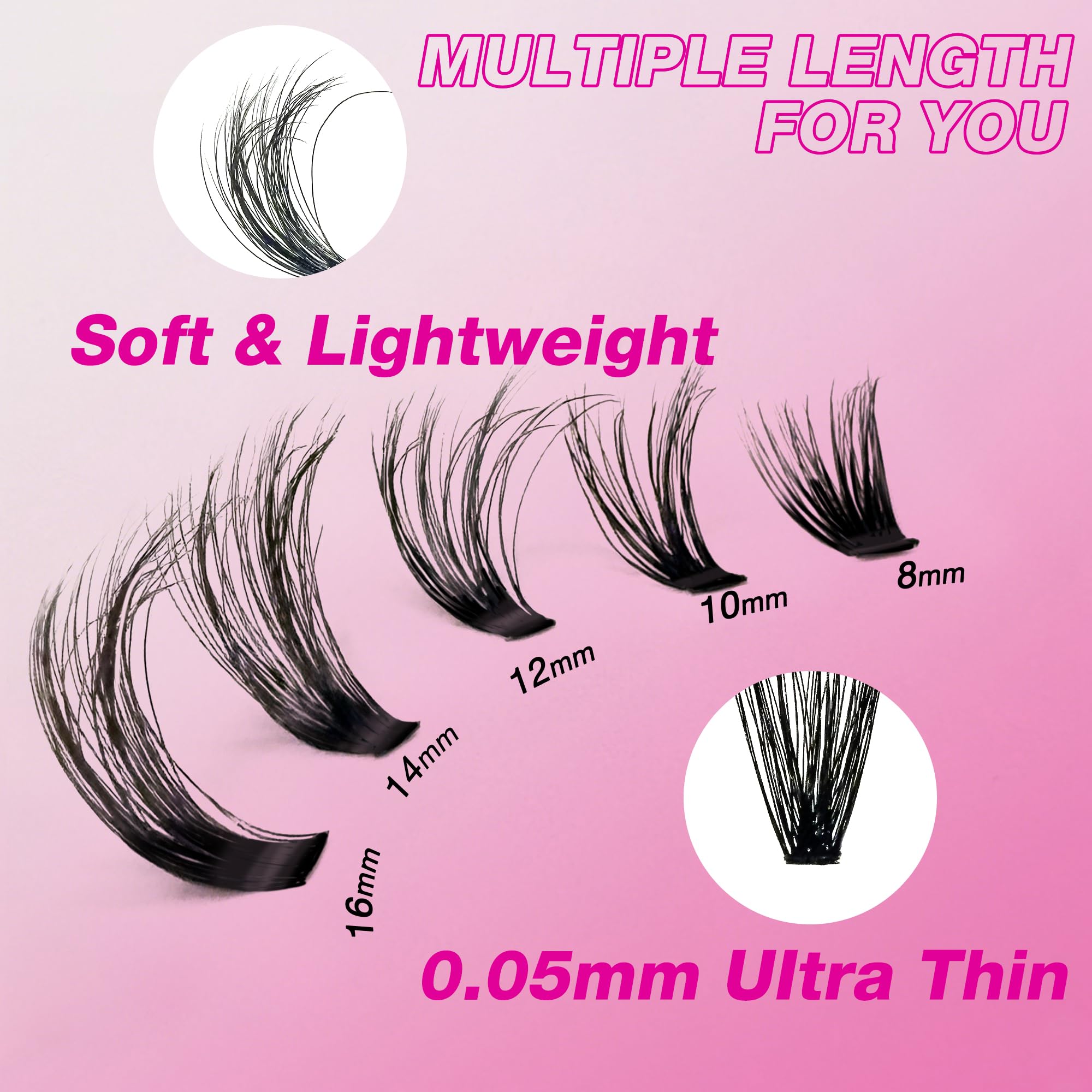 VEYESBEAUTY Lash Clusters UltraVolume: 3D Layered DIY Lashes Tray (30D & 40D)