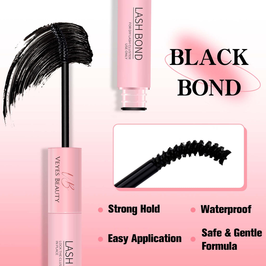 VEYESBEAUTY Lash Bond & Seal Waterproof 2-in-1 Lash Glue – DIY Cluster Lashes (5ml + 5ml)